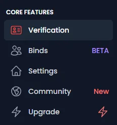 Image showing the verification tab selected
